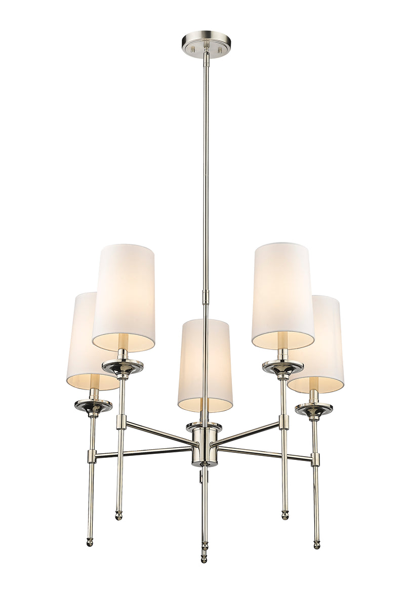 Emily 5 Light 28" Chandelier in Polished Nickel