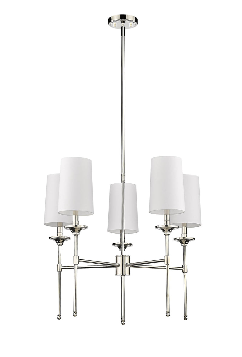 Emily 5 Light 28" Chandelier in Polished Nickel