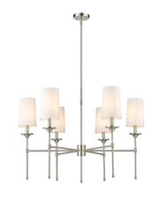 Emily 6 Light 38" Chandelier in Brushed Nickel