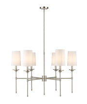 Emily 6 Light 38" Chandelier in Brushed Nickel