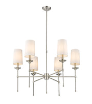 Emily 6 Light 38" Chandelier in Brushed Nickel