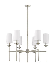 Emily 6 Light 38" Chandelier in Brushed Nickel