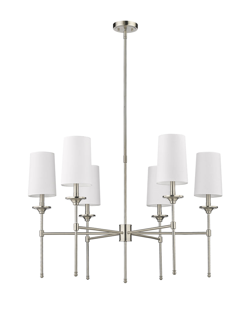 Emily 6 Light 38" Chandelier in Brushed Nickel