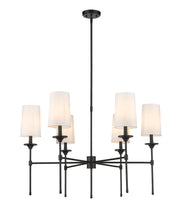 Emily 6 Light 38" Chandelier in Matte Black