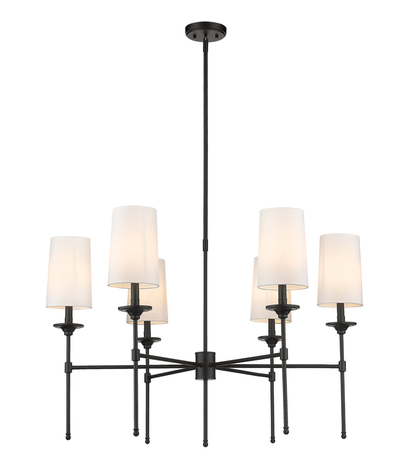 Emily 6 Light 38" Chandelier in Matte Black