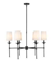 Emily 6 Light 38" Chandelier in Matte Black