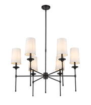 Emily 6 Light 38" Chandelier in Matte Black