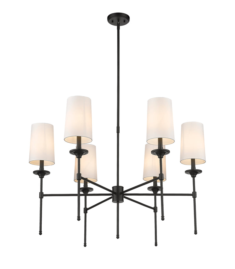 Emily 6 Light 38" Chandelier in Matte Black