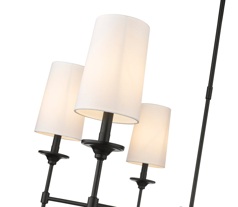 Emily 6 Light 38" Chandelier in Matte Black