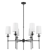 Emily 6 Light 38" Chandelier in Matte Black