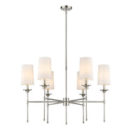 Emily 6 Light 38" Chandelier in Polished Nickel