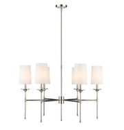 Emily 6 Light 38" Chandelier in Polished Nickel