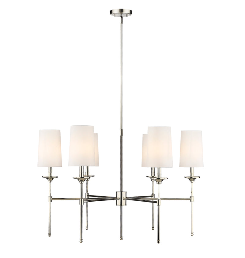 Emily 6 Light 38" Chandelier in Polished Nickel