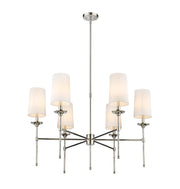 Emily 6 Light 38" Chandelier in Polished Nickel