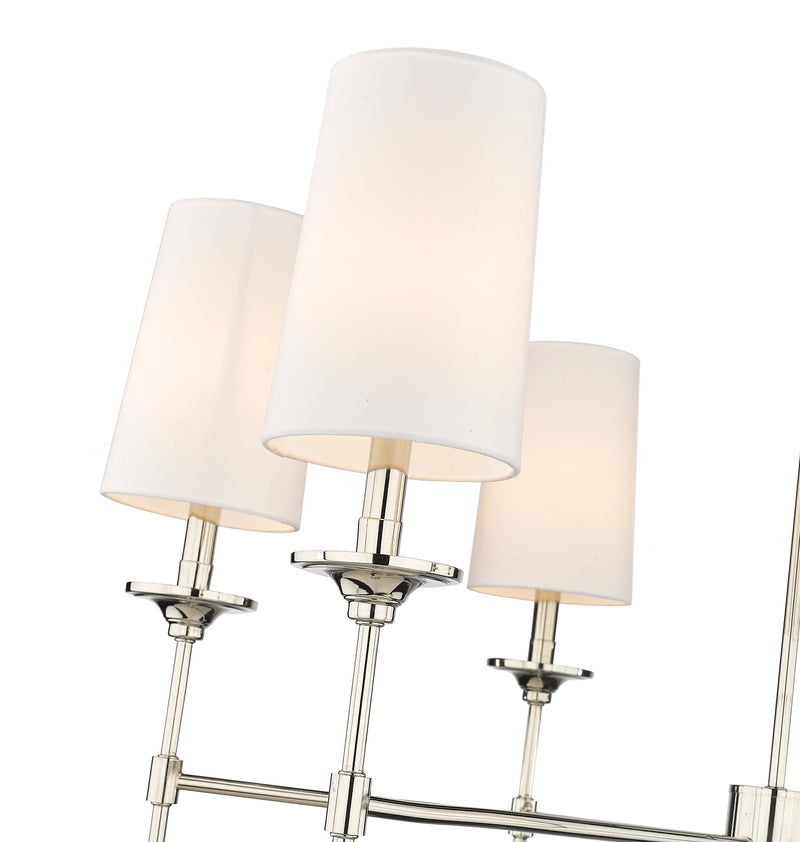 Emily 6 Light 38" Chandelier in Polished Nickel
