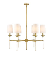Emily 6 Light 38" Chandelier in Rubbed Brass