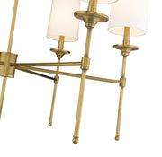 Emily 6 Light 38" Chandelier in Rubbed Brass