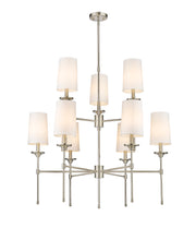 Emily 9 Light 38" Chandelier in Brushed Nickel
