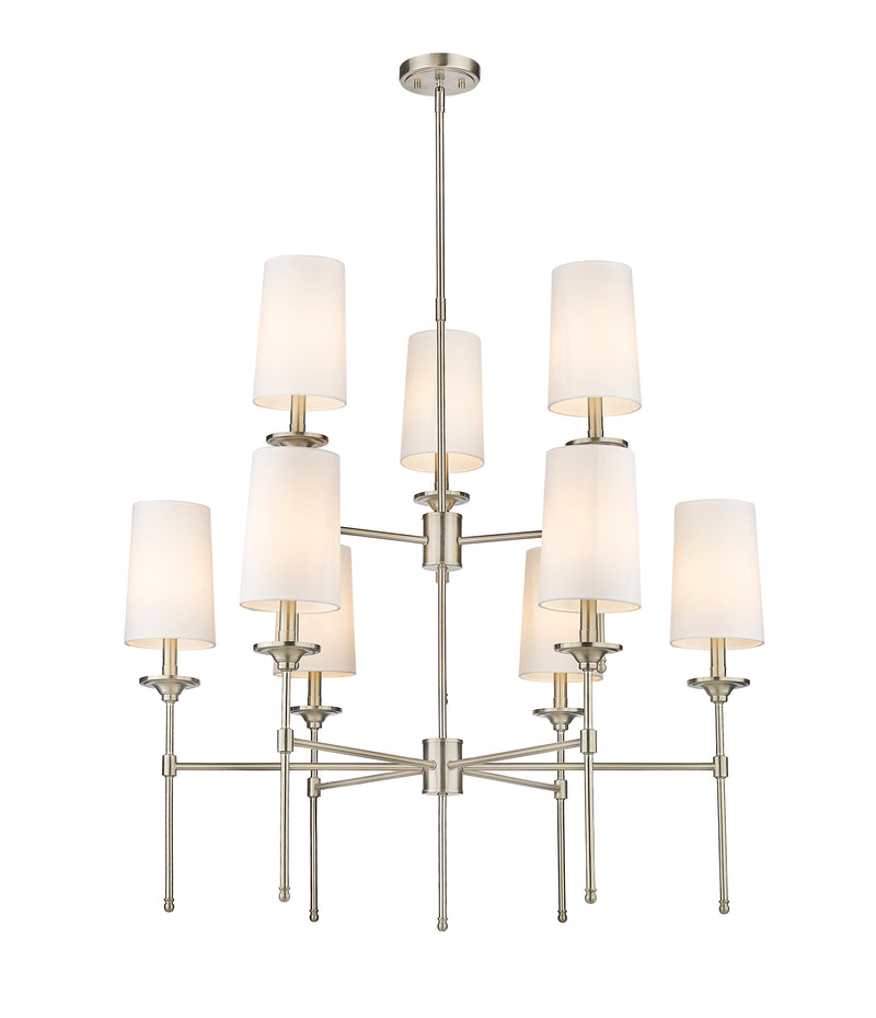 Emily 9 Light 38" Chandelier in Brushed Nickel