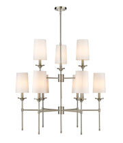 Emily 9 Light 38" Chandelier in Brushed Nickel