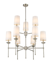 Emily 9 Light 38" Chandelier in Brushed Nickel