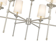 Emily 9 Light 38" Chandelier in Brushed Nickel