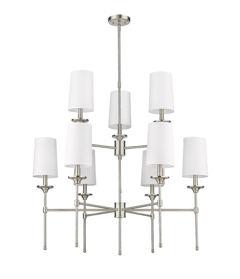 Emily 9 Light 38" Chandelier in Brushed Nickel