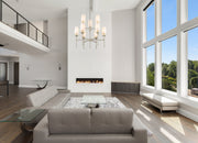 Emily 9 Light 38" Chandelier in Brushed Nickel in a room setting