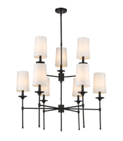 Emily 9 Light 38" Chandelier in Matte Black