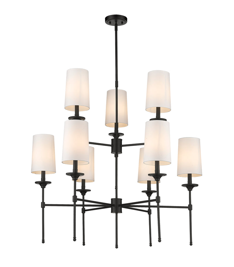 Emily 9 Light 38" Chandelier in Matte Black