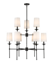 Emily 9 Light 38" Chandelier in Matte Black
