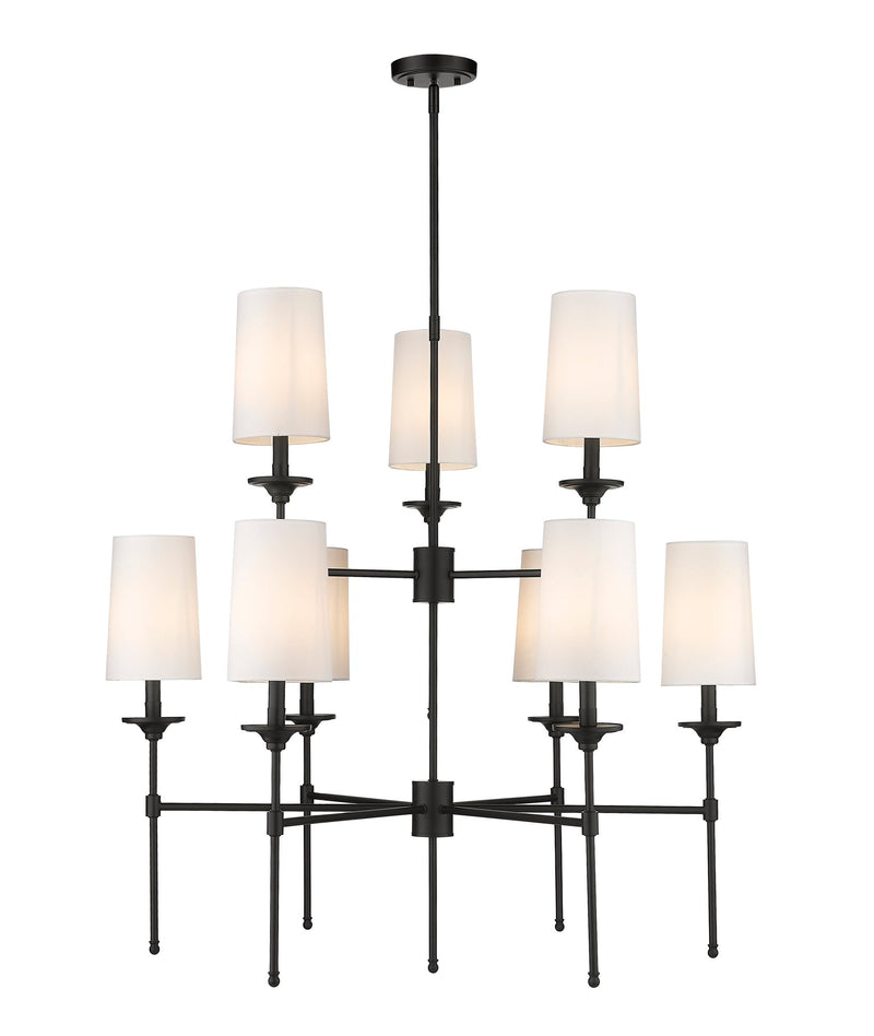 Emily 9 Light 38" Chandelier in Matte Black