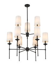 Emily 9 Light 38" Chandelier in Matte Black