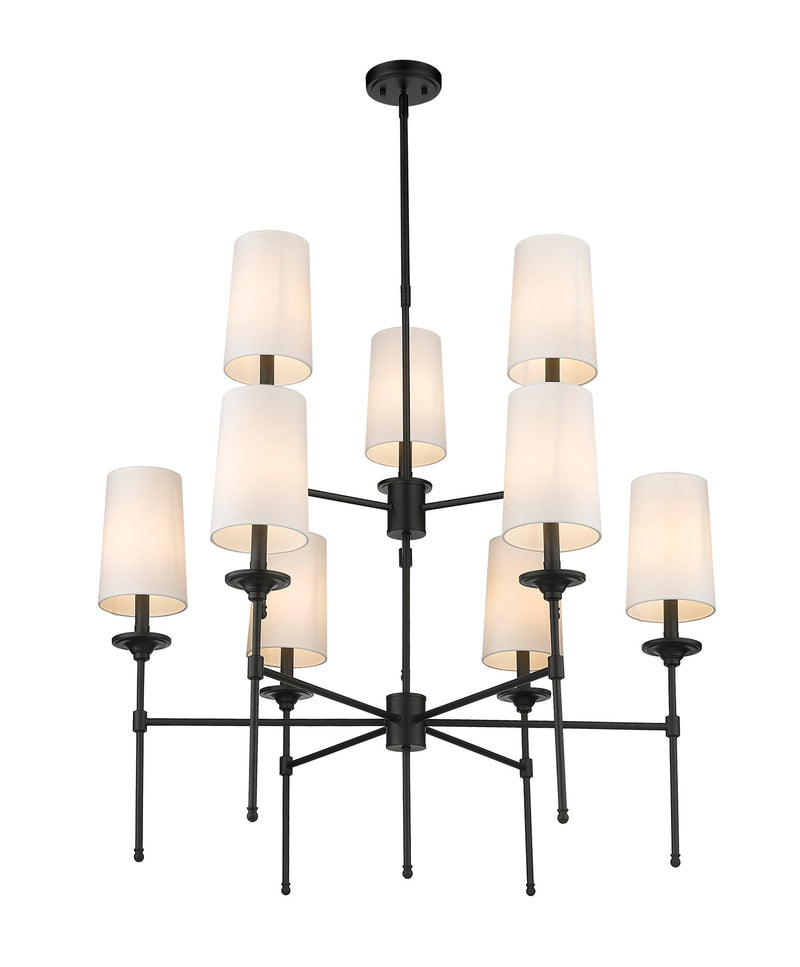 Emily 9 Light 38" Chandelier in Matte Black