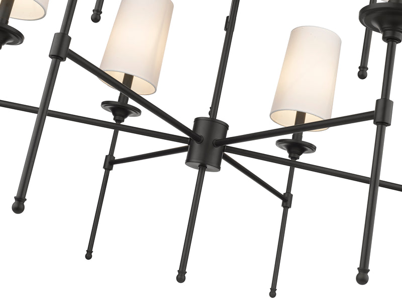 Emily 9 Light 38" Chandelier in Matte Black