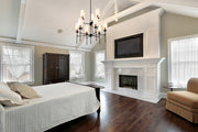 Emily 9 Light 38" Chandelier in Matte Black in a room setting