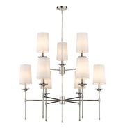Emily 9 Light 38" Chandelier in Polished Nickel