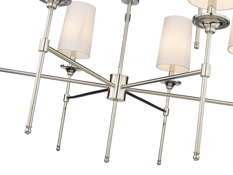 Emily 9 Light 38" Chandelier in Polished Nickel