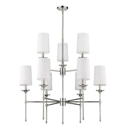 Emily 9 Light 38" Chandelier in Polished Nickel