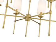 Emily 9 Light 38" Chandelier in Rubbed Brass