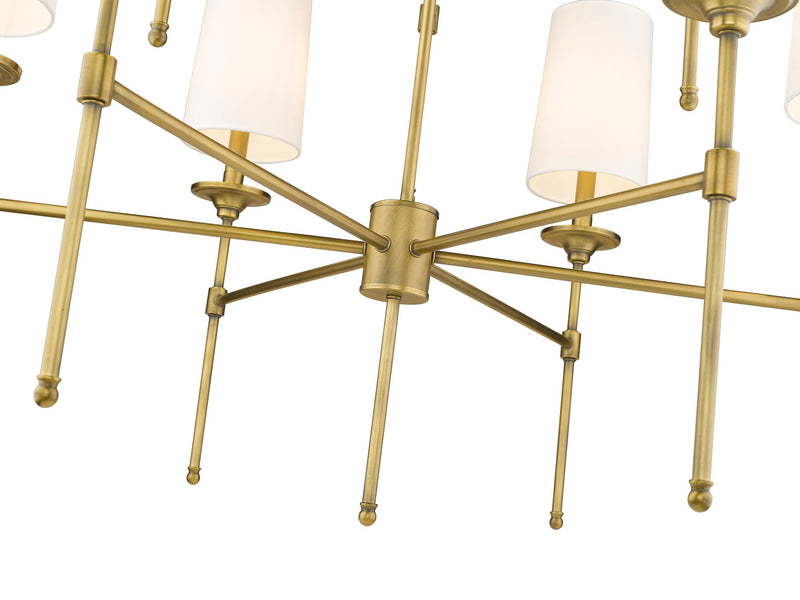 Emily 9 Light 38" Chandelier in Rubbed Brass