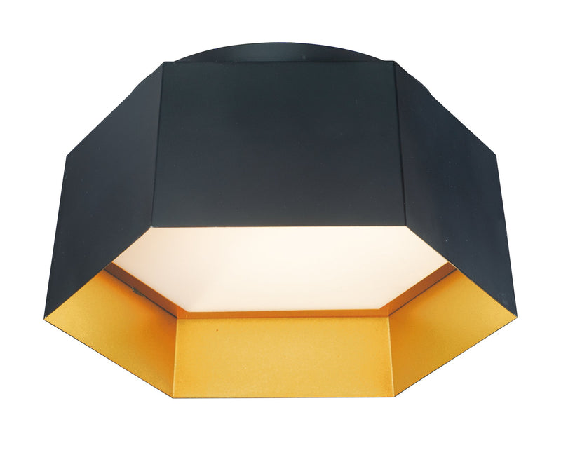 Honeycomb 16" LED Flush Mount in Black / Gold