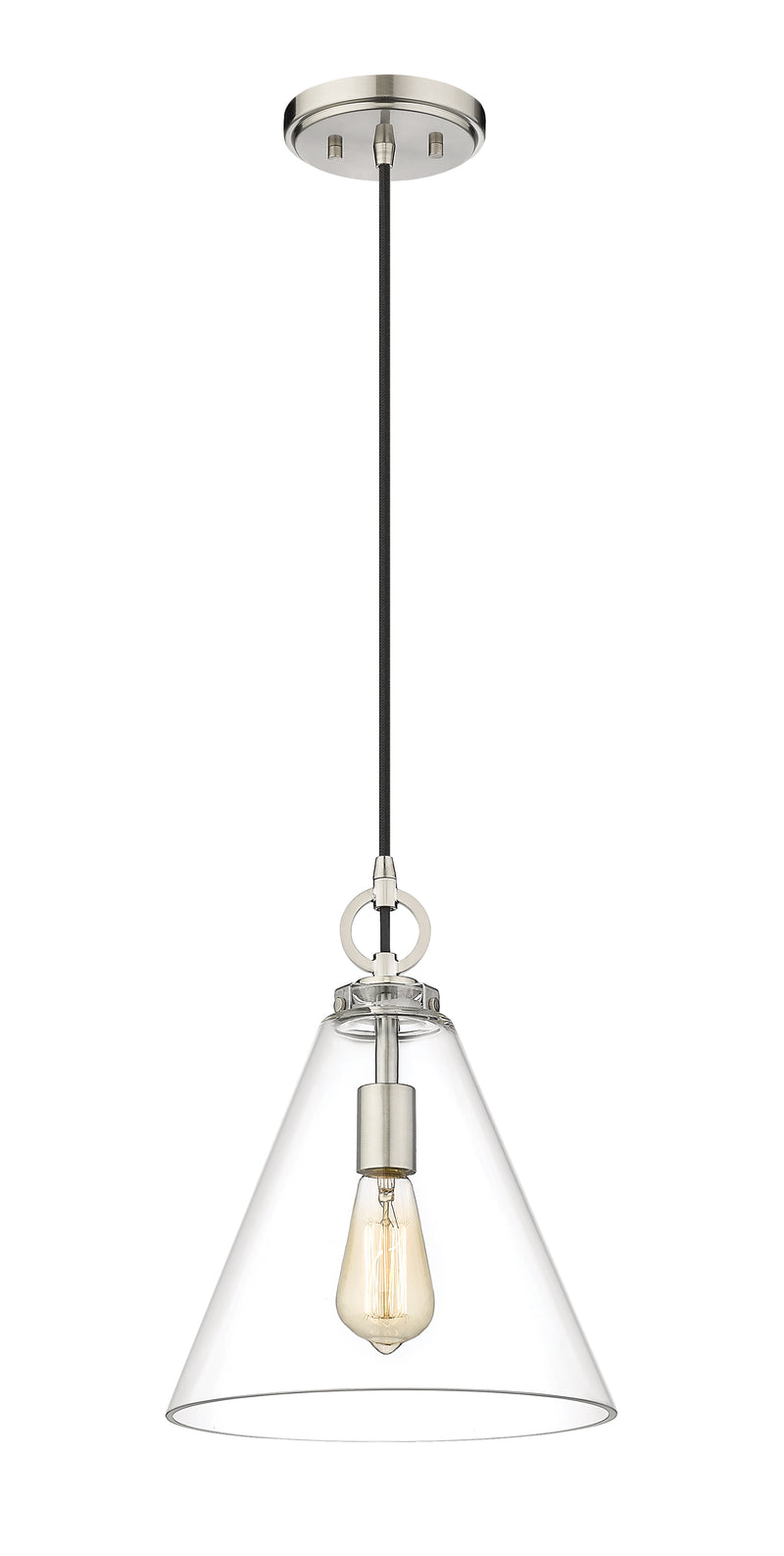 Harper 1 Light 11.5" Pendant in Brushed Nickel