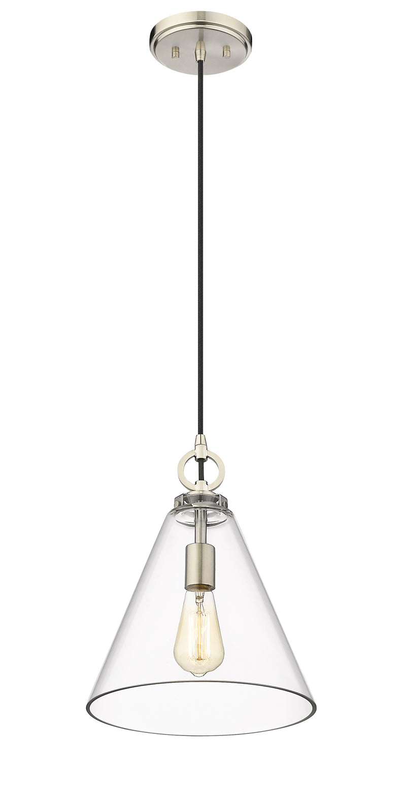 Harper 1 Light 11.5" Pendant in Brushed Nickel