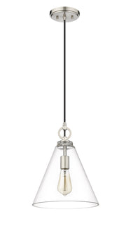 Harper 1 Light 11.5" Pendant in Brushed Nickel