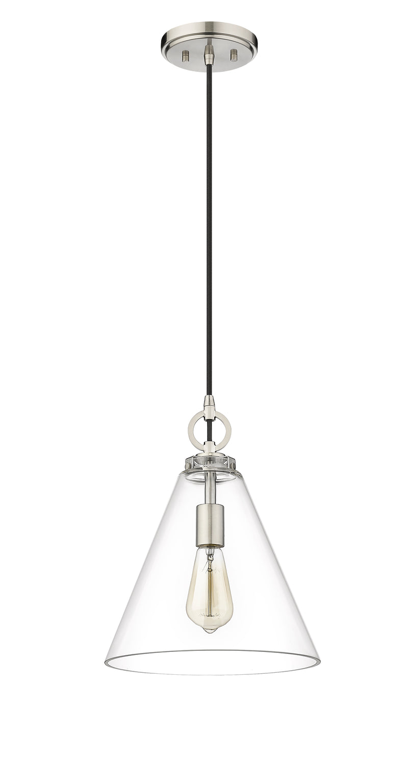 Harper 1 Light 11.5" Pendant in Brushed Nickel