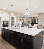 Harper 1 Light 11.5" Pendant in Brushed Nickel in a room setting