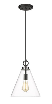 Harper 1 Light 11.5" Pendant in Matte Black