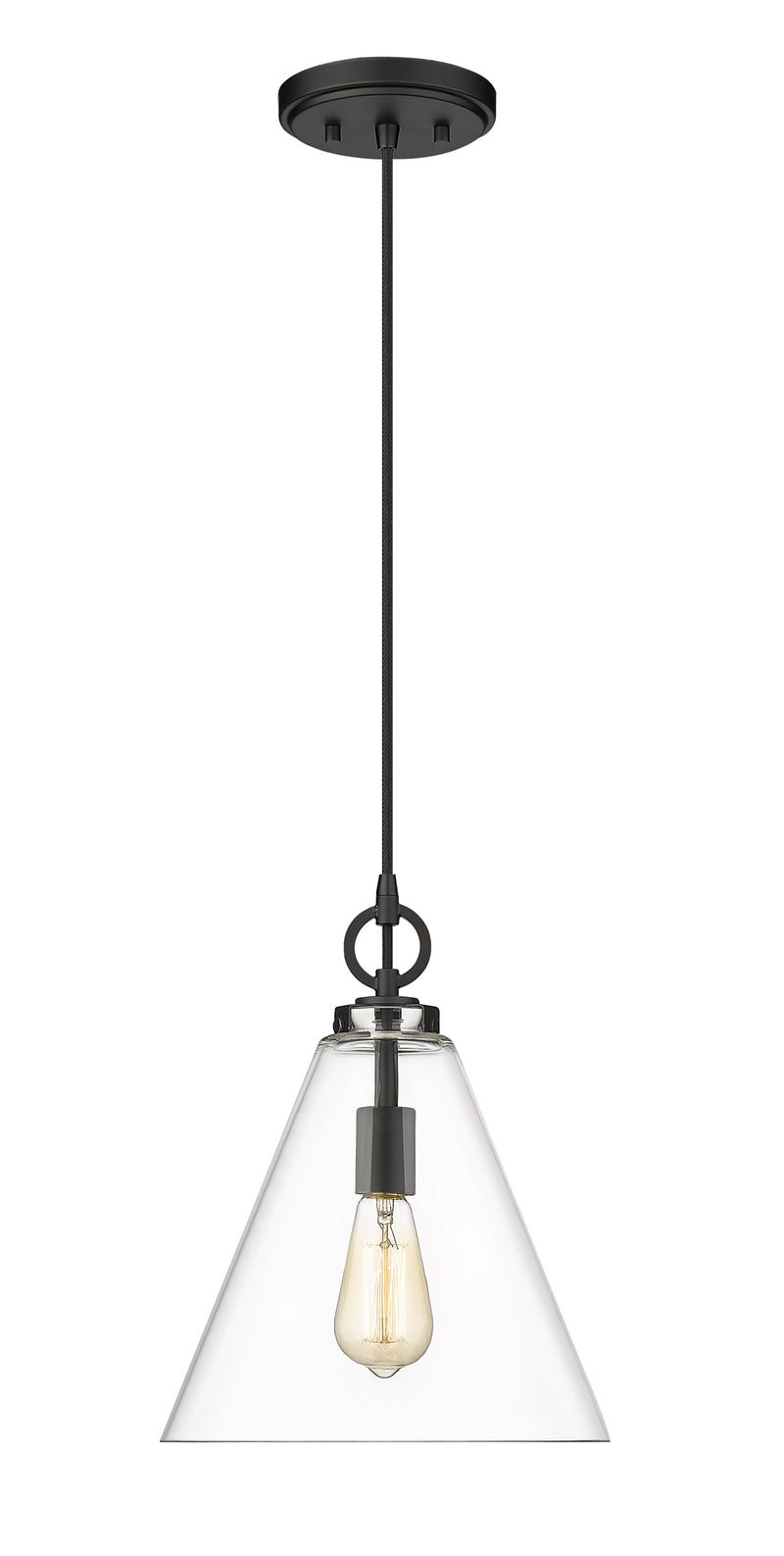Harper 1 Light 11.5" Pendant in Matte Black