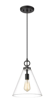 Harper 1 Light 11.5" Pendant in Matte Black